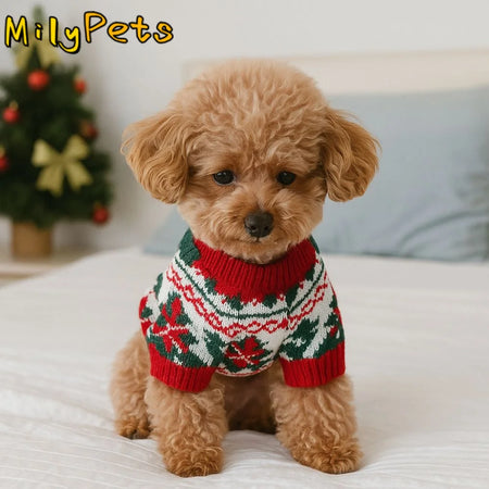 Dress Up Cartoon Pattern Pet Christmas Sweater Warm Soft Cat Elk Knitwear Christmas Puppy Clothes Holiday