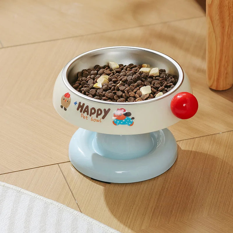 Tigela antiderrapante para animais de estimação, tigela de água, tigela de comida, proteção da coluna cervical para gatos e cães, suprimentos para casa