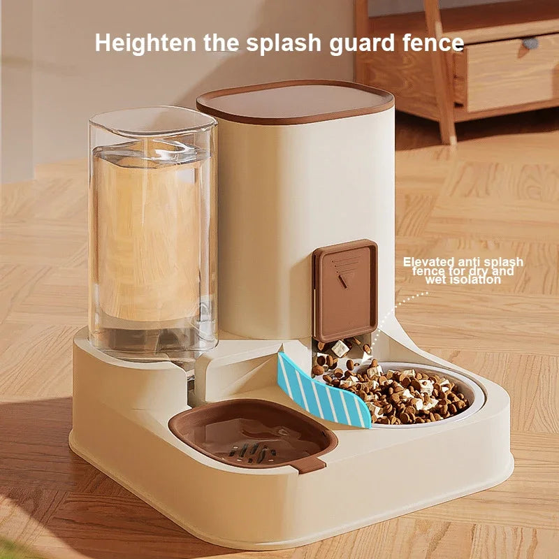 Pet Cat Automatic Feeder, Water Dispenser, Large Capacity Dry Wet Separation Food Container, Pet Supplies