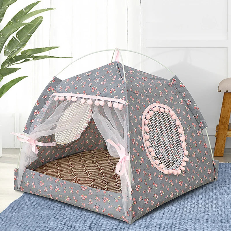 PetDream – Casinha Floral para Pets [CONFORTO E ESTILO PARA SONHOS TRANQUILOS]
